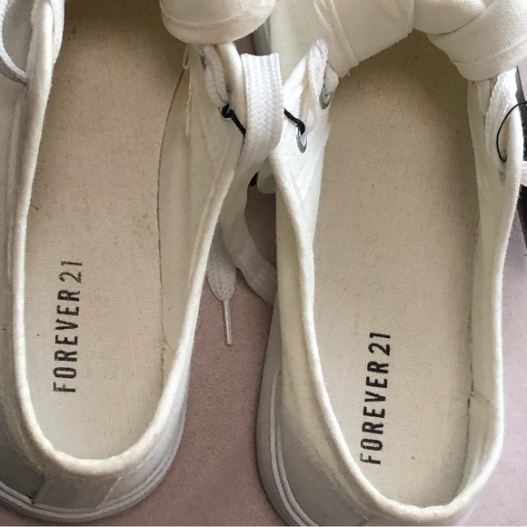Forever 21 White Canvas Platform Sneakers - Picture 9 of 15
